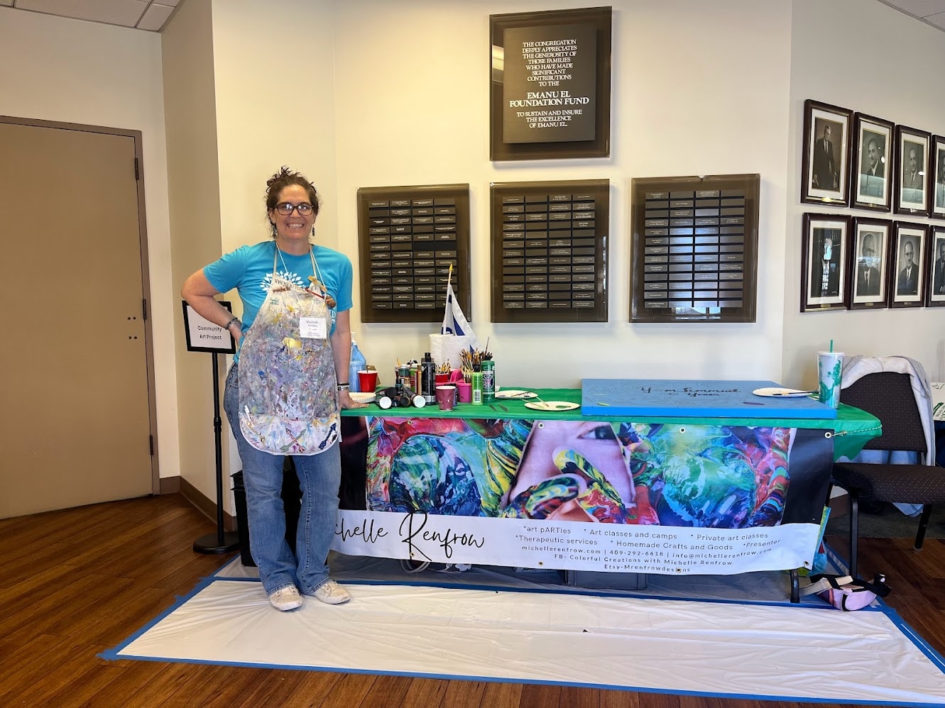 Michelle Renfrow at her art party booth