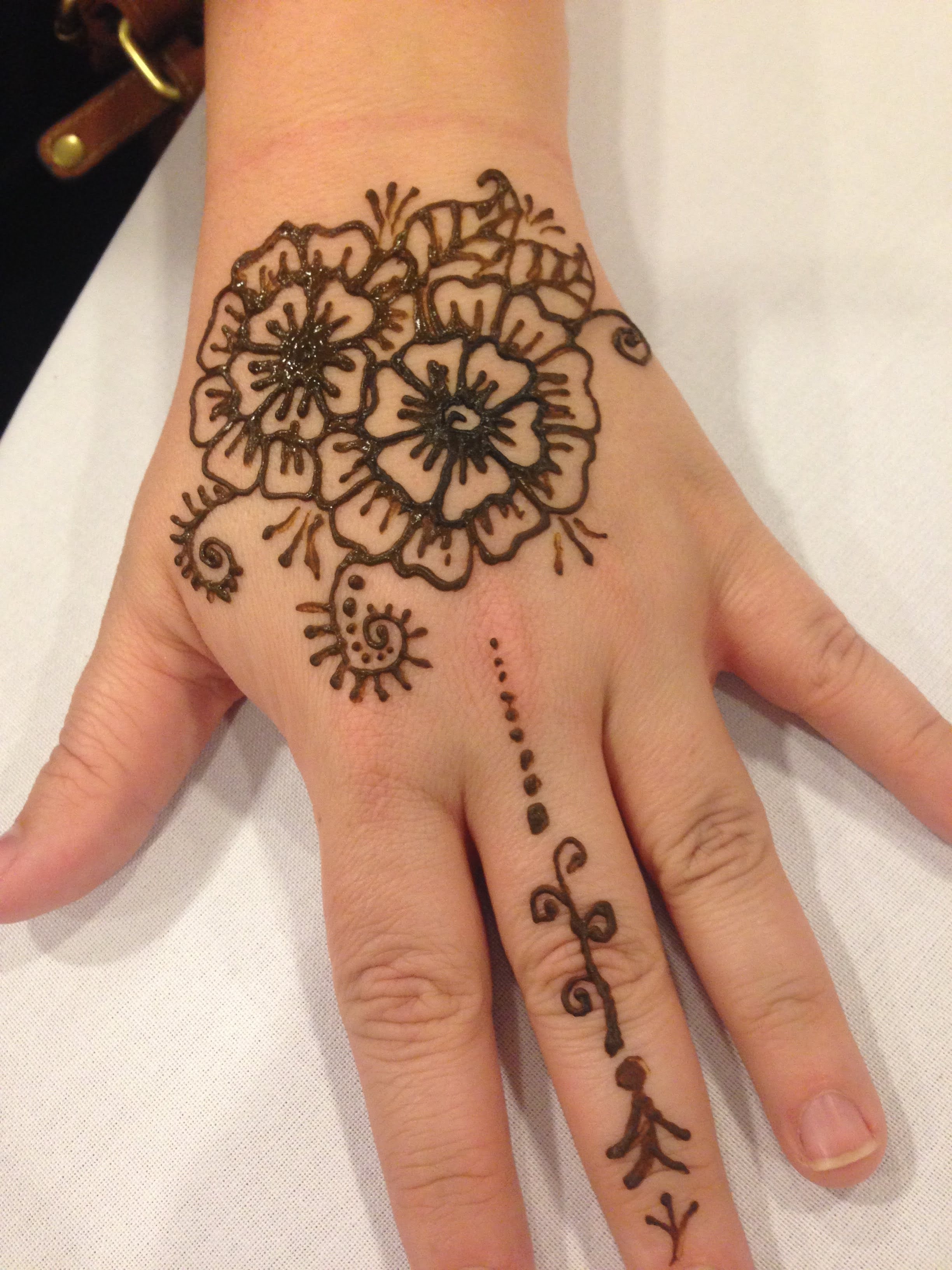 Mandala floral henna design on hand