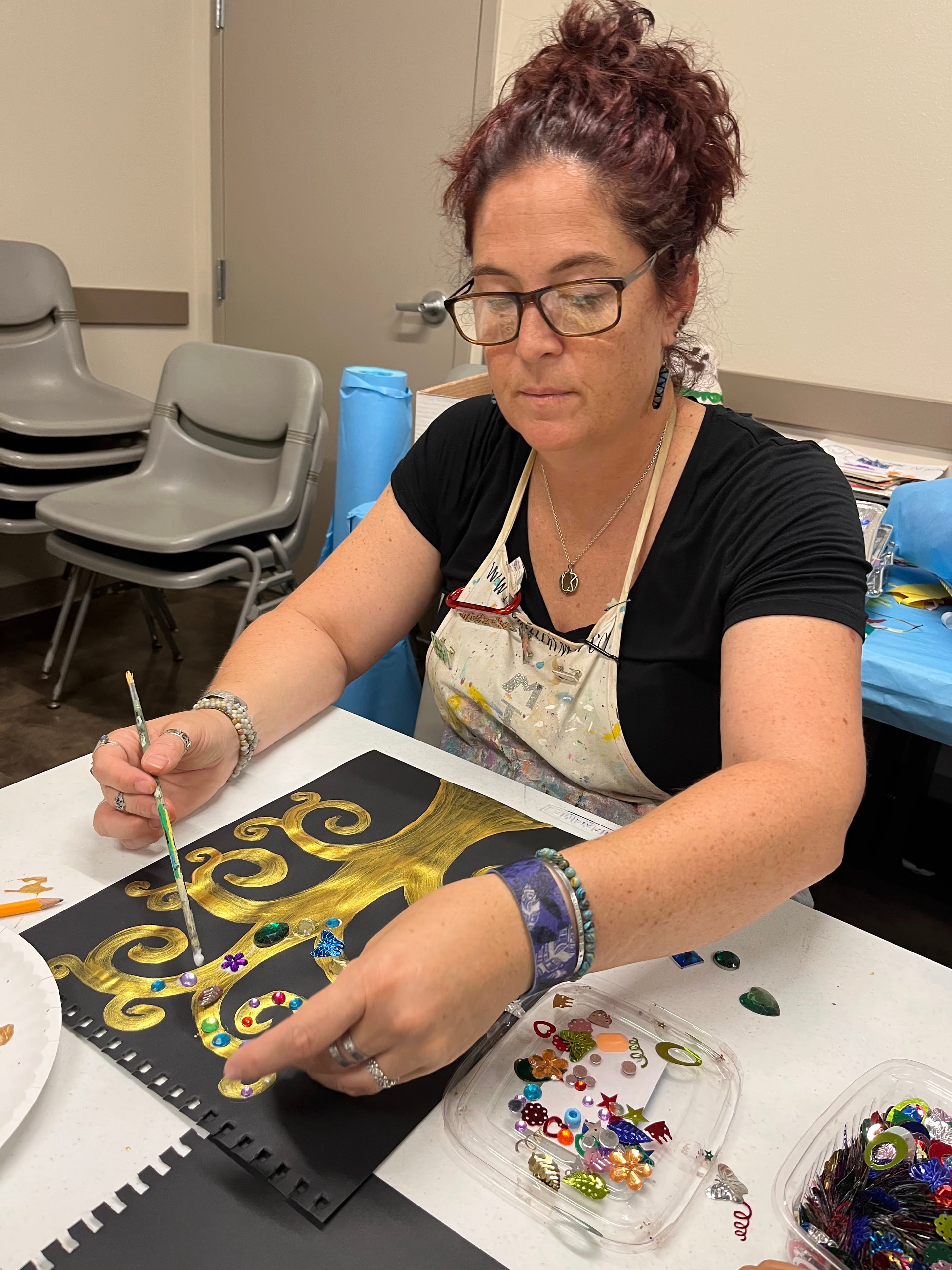 Mixed media painting art class